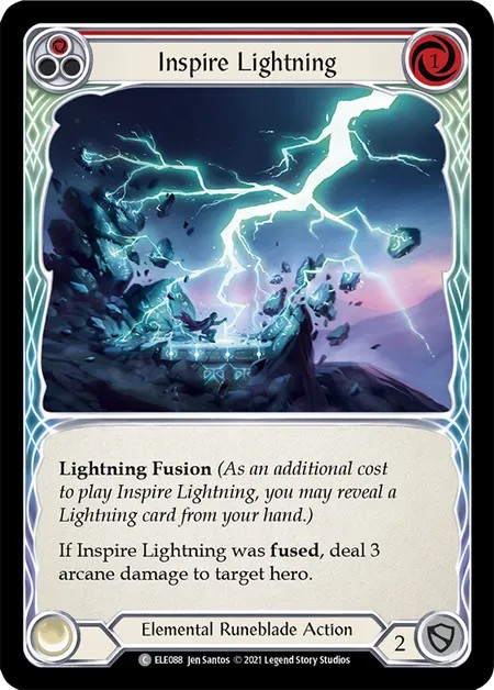 [ELE088-Rainbow Foil]Inspire Lightning[Common]（Tales of Aria First Edition Elemental Runeblade Action Non-Attack Red）【FleshandBlood FaB】