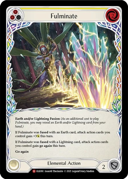 [ELE091-Rainbow Foil]Fulminate[Majestic]（Tales of Aria First Edition Elemental NotClassed Action Non-Attack Yellow）【FleshandBlood FaB】