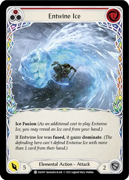 [ELE097-Rainbow Foil]Entwine Ice[Common]（Tales of Aria First Edition Elemental NotClassed Action Attack Red）【FleshandBlood FaB】