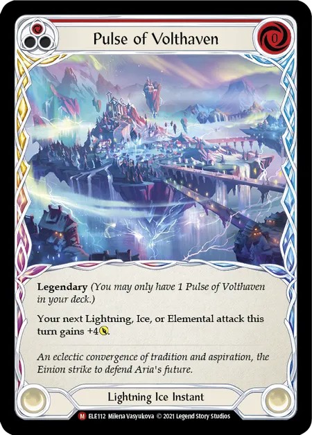 [ELE112]Pulse of Volthaven[Majestic]（Tales of Aria First Edition Lightning,Ice NotClassed Instant Red）【FleshandBlood FaB】