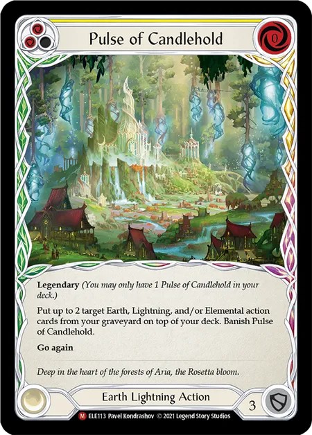 [ELE113-Cold Foil]Pulse of Candlehold[Majestic]（Tales of Aria First Edition Earth,Lightning NotClassed Action Non-Attack Yellow）【FleshandBlood FaB】