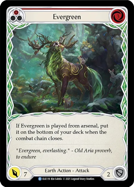 [ELE119-Rainbow Foil]Evergreen[Rare]（Tales of Aria First Edition Earth NotClassed Action Attack Red）【FleshandBlood FaB】