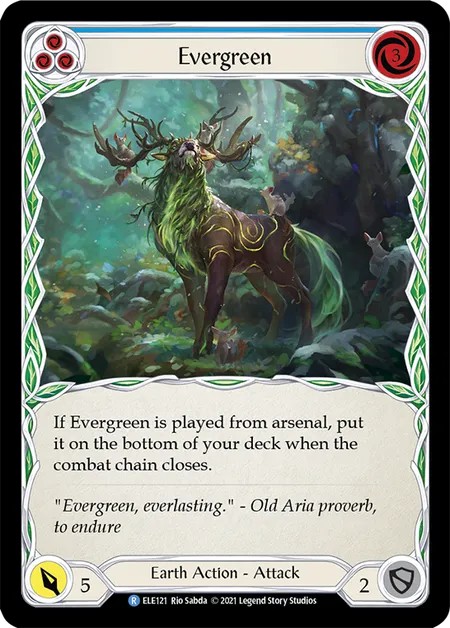 [ELE121-Rainbow Foil]Evergreen[Rare]（Tales of Aria First Edition Earth NotClassed Action Attack Blue）【FleshandBlood FaB】
