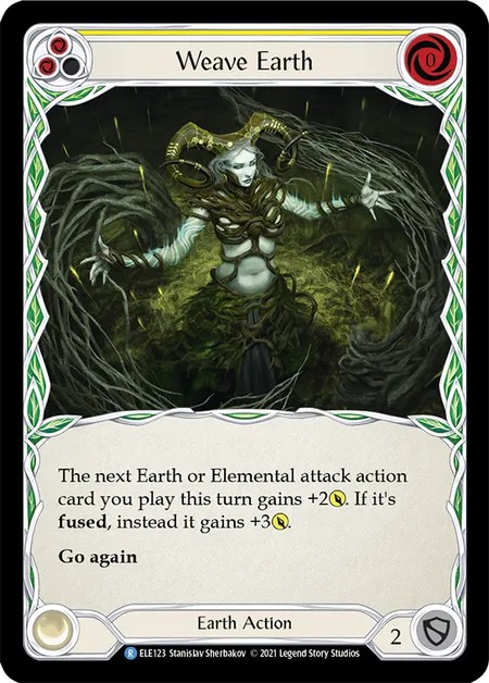 [ELE123]Weave Earth[Rare]（Tales of Aria First Edition Earth NotClassed Action Non-Attack Yellow）【FleshandBlood FaB】