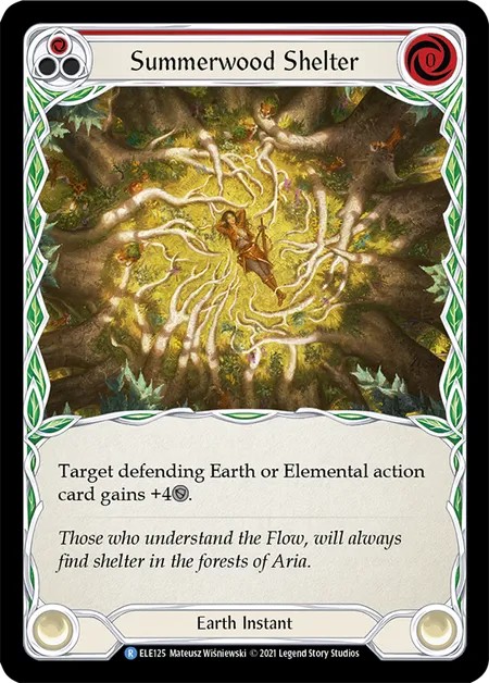 [ELE125-Rainbow Foil]Summerwood Shelter[Rare]（Tales of Aria First Edition Earth NotClassed Instant Red）【FleshandBlood FaB】