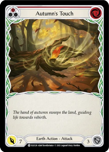 [ELE128-Rainbow Foil]Autumn’s Touch[Common]（Tales of Aria First Edition Earth NotClassed Action Attack Red）【FleshandBlood FaB】
