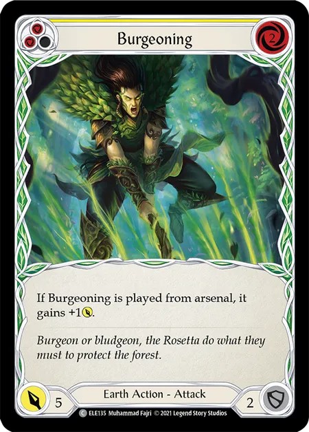 [ELE135]Burgeoning[Common]（Tales of Aria First Edition Earth NotClassed Action Attack Yellow）【FleshandBlood FaB】