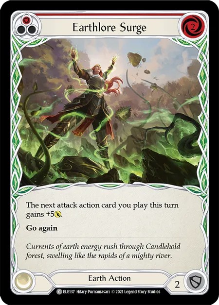 [ELE137-Rainbow Foil]Earthlore Surge[Common]（Tales of Aria First Edition Earth NotClassed Action Non-Attack Red）【FleshandBlood FaB】