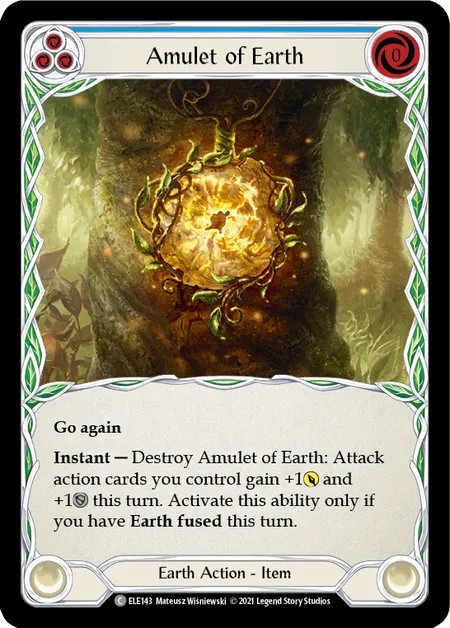 [ELE143]Amulet of Earth[Common]（Tales of Aria First Edition Earth NotClassed Action Item Non-Attack Blue）【FleshandBlood FaB】