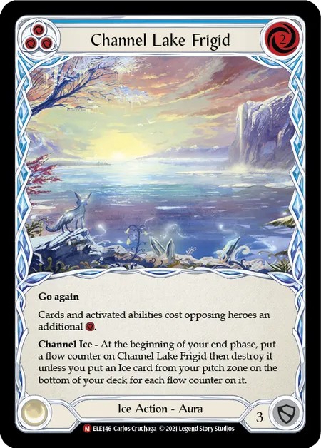 [ELE146-Rainbow Foil]Channel Lake Frigid[Majestic]（Tales of Aria First Edition Ice NotClassed Action Aura Non-Attack Blue）【FleshandBlood FaB】