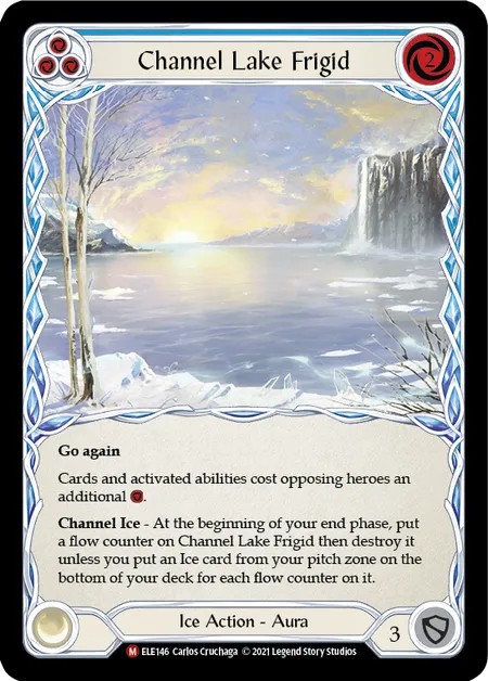 [ELE146-Rainbow Foil]Channel Lake Frigid[Majestic]（Tales of Aria First Edition Ice NotClassed Action Aura Non-Attack Blue）【FleshandBlood FaB】