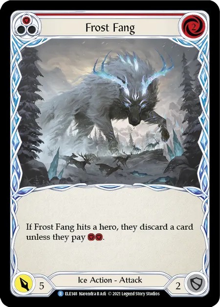 [ELE148-Rainbow Foil]Frost Fang[Rare]（Tales of Aria First Edition Ice NotClassed Action Attack Red）【FleshandBlood FaB】