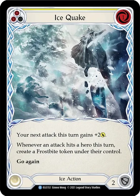 [ELE152-Rainbow Foil]Ice Quake[Rare]（Tales of Aria First Edition Ice NotClassed Action Non-Attack Yellow）【FleshandBlood FaB】