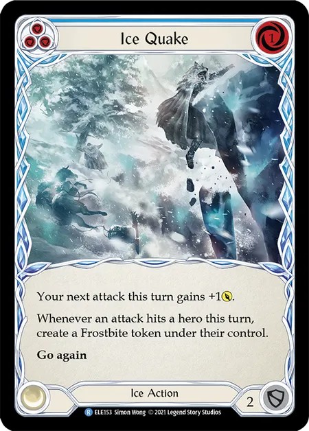 [ELE153-Rainbow Foil]Ice Quake[Rare]（Tales of Aria First Edition Ice NotClassed Action Non-Attack Blue）【FleshandBlood FaB】