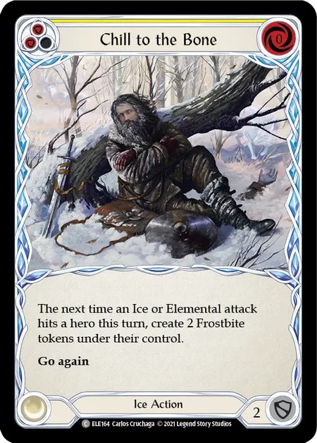 [ELE164]Chill to the Bone[Common]（Tales of Aria First Edition Ice NotClassed Action Non-Attack Yellow）【FleshandBlood FaB】