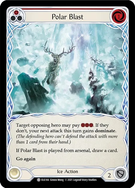[ELE166-Rainbow Foil]Polar Blast[Common]（Tales of Aria First Edition Ice NotClassed Action Non-Attack Red）【FleshandBlood FaB】