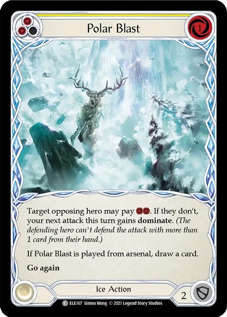 [ELE167-Rainbow Foil]Polar Blast[Common]（Tales of Aria First Edition Ice NotClassed Action Non-Attack Yellow）【FleshandBlood FaB】