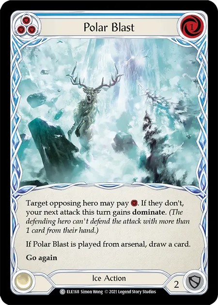 [ELE168-Rainbow Foil]Polar Blast[Common]（Tales of Aria First Edition Ice NotClassed Action Non-Attack Blue）【FleshandBlood FaB】
