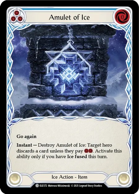 [ELE172]Amulet of Ice[Common]（Tales of Aria First Edition Ice NotClassed Action Item Non-Attack Blue）【FleshandBlood FaB】