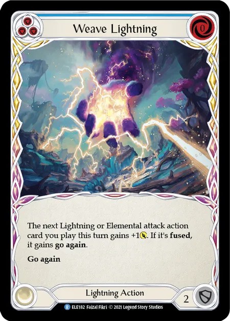 [ELE182]Weave Lightning[Rare]（Tales of Aria First Edition Lightning NotClassed Action Non-Attack Blue）【FleshandBlood FaB】