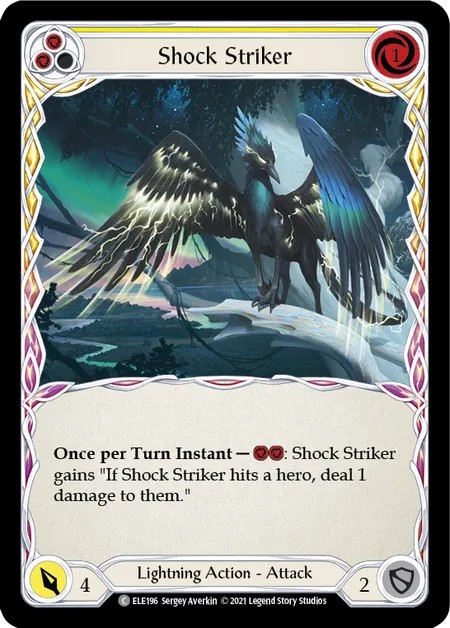 [ELE196]Shock Striker[Common]（Tales of Aria First Edition Lightning NotClassed Action Attack Yellow）【FleshandBlood FaB】