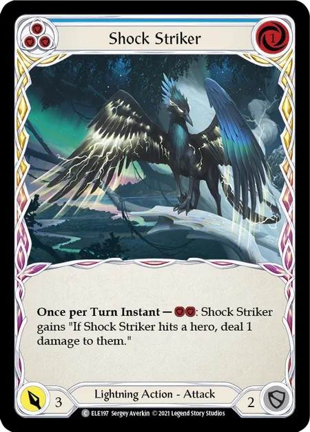 [ELE197-Rainbow Foil]Shock Striker[Common]（Tales of Aria First Edition Lightning NotClassed Action Attack Blue）【FleshandBlood FaB】