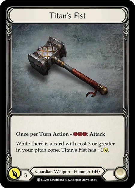 [ELE202]Titan’s Fist[Tokens]（Tales of Aria First Edition Guardian Weapon 1H Hammer）【FleshandBlood FaB】