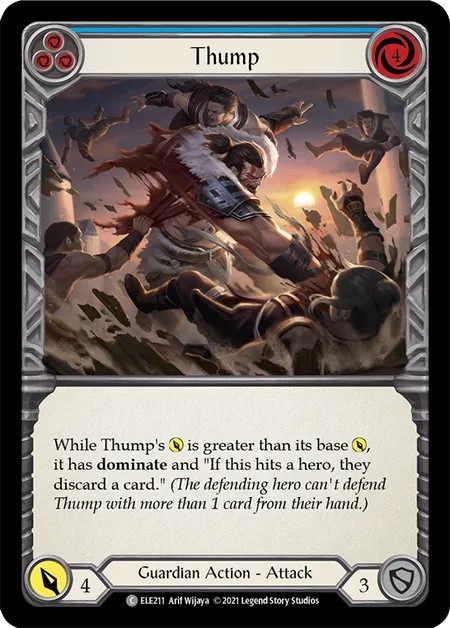 [ELE211]Thump[Common]（Tales of Aria First Edition Guardian Action Attack Blue）【FleshandBlood FaB】
