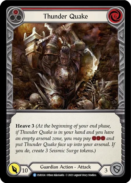 [EVR024-Rainbow Foil]Thunder Quake[Rare]（Everfest Guardian Action Attack Red）【FleshandBlood FaB】