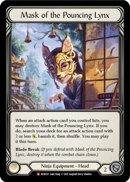 [EVR037-Cold Foil]Mask of the Pouncing Lynx[Majestic]（Everfest Ninja Equipment Head）【FleshandBlood FaB】