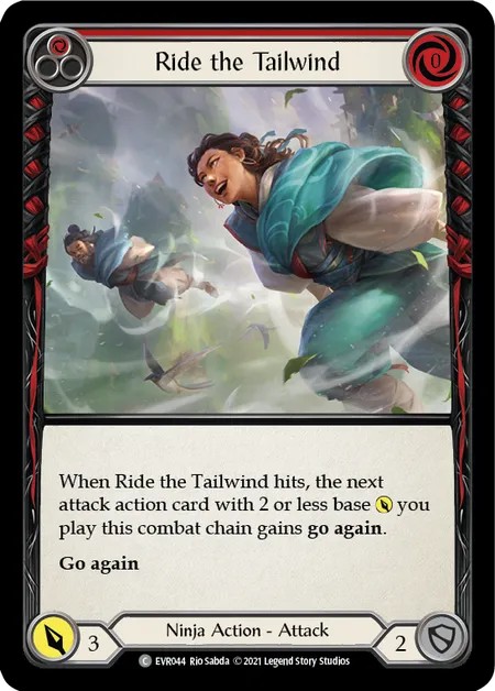 [EVR044-Rainbow Foil]Ride the Tailwind[Common]（Everfest Ninja Action Attack Red）【FleshandBlood FaB】