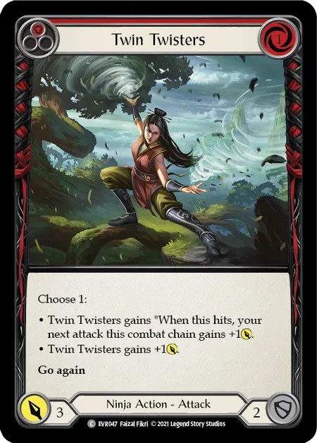 [EVR047]Twin Twisters[Common]（Everfest Ninja Action Attack Red）【FleshandBlood FaB】