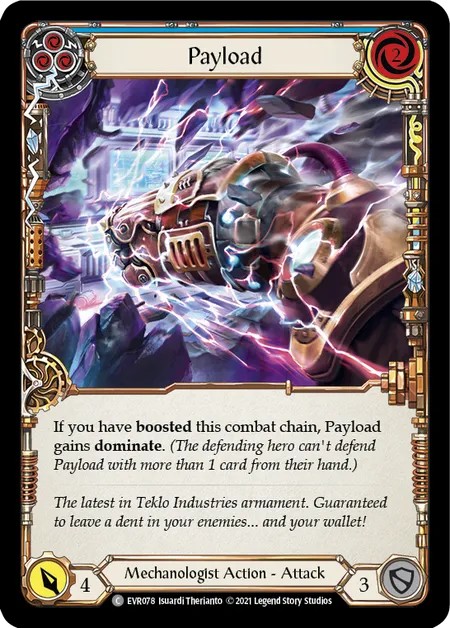 [EVR078]Payload[Common]（Everfest Mechanologist Action Attack Blue）【FleshandBlood FaB】