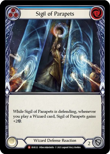 [EVR122-Rainbow Foil]Sigil of Parapets[Majestic]（Everfest Wizard Defense Reaction Blue）【FleshandBlood FaB】