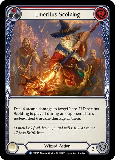 [EVR125-Rainbow Foil]Emeritus Scolding[Rare]（Everfest Wizard Action Non-Attack Red）【FleshandBlood FaB】