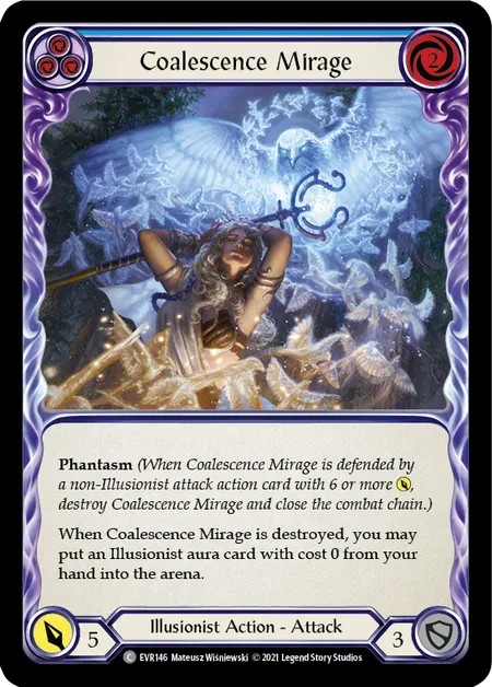 [EVR146]Coalescence Mirage[Common]（Everfest Illusionist Action Attack Blue）【FleshandBlood FaB】