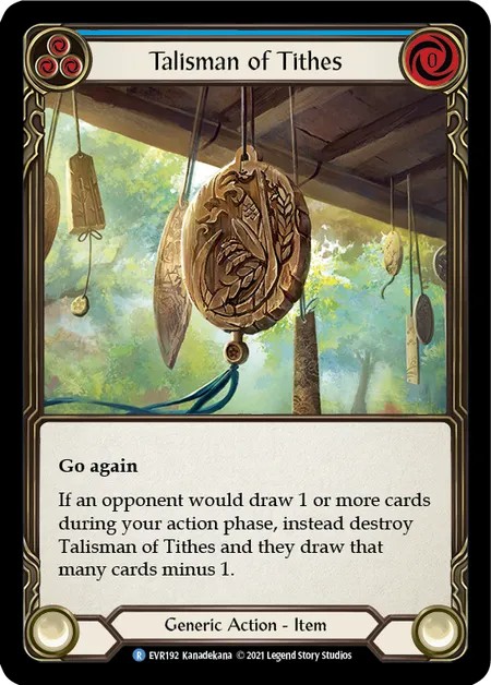 [EVR192]Talisman of Tithes[Rare]（Everfest Generic Action Item Non-Attack Blue）【FleshandBlood FaB】