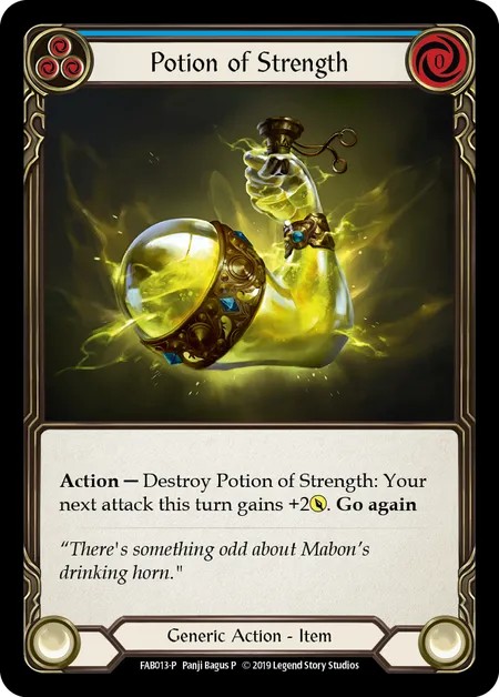 [FAB013-P-Cold Foil]Potion of Strength[Promo]（Premier OP Generic Action Item Non-Attack Blue）【FleshandBlood FaB】