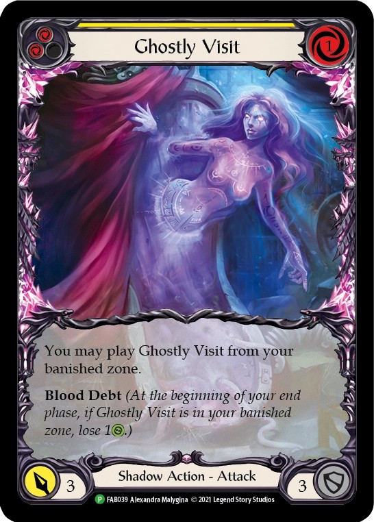 [FAB039-Rainbow Foil]Ghostly Visit[Promo]（Premier OP Shadow NotClassed Action Attack Yellow）【FleshandBlood FaB】