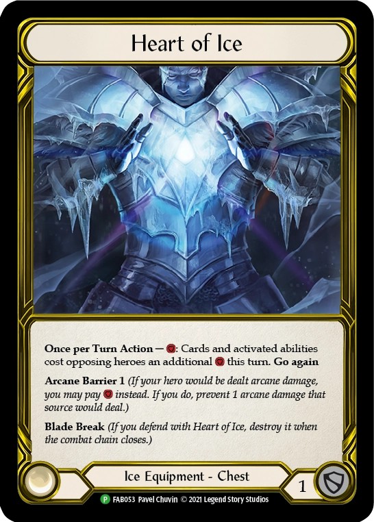 [FAB053-Gold Foil]Heart of Ice[Promo]（Premier OP Ice NotClassed Equipment Chest）【FleshandBlood FaB】