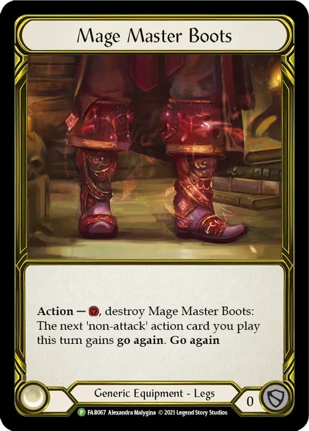 [FAB067-Gold Foil]Mage Master Boots[Promo]（Premier OP Generic Equipment Legs）【FleshandBlood FaB】
