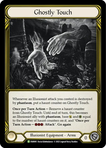 [FAB085-Gold Foil]Ghostly Touch[Promo]（Premier OP Illusionist Equipment Arms）【FleshandBlood FaB】