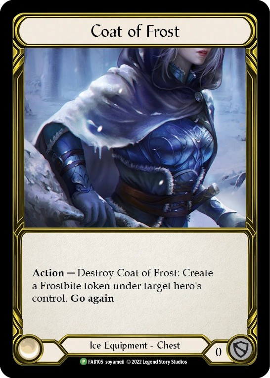 [FAB105-Gold Foil]Coat of Frost[Promo]（Premier OP Ice NotClassed Equipment Chest）【FleshandBlood FaB】