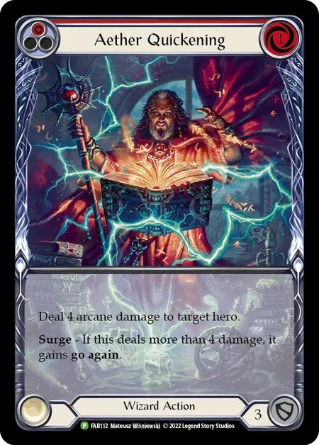 [FAB112-Rainbow Foil]Aether Quickening[Promo]（Premier OP Wizard Action Non-Attack Red）【FleshandBlood FaB】