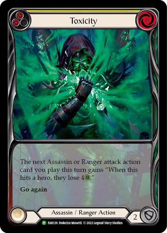 [FAB129-Rainbow Foil]Toxicity[Promo]（Premier OP Assassin/Ranger Action Non-Attack Yellow）【FleshandBlood FaB】