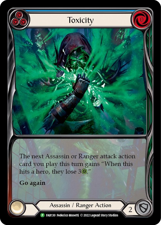 [FAB130-Rainbow Foil]Toxicity[Promo]（Premier OP Assassin/Ranger Action Non-Attack Blue）【FleshandBlood FaB】