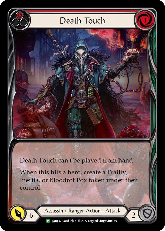 [FAB132-Rainbow Foil]Death Touch[Promo]（Premier OP Assassin/Ranger Action Attack Red）【FleshandBlood FaB】