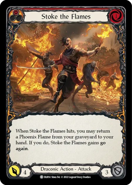 [FAI014]Stoke the Flames[Common]（Blitz Deck Draconic NotClassed Action Attack Red）【FleshandBlood FaB】