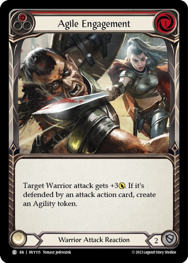 [HVY115-Rainbow Foil]Agile Engagement[Common]（Heavy Hitters Warrior Attack Reaction Red）【FleshandBlood FaB】