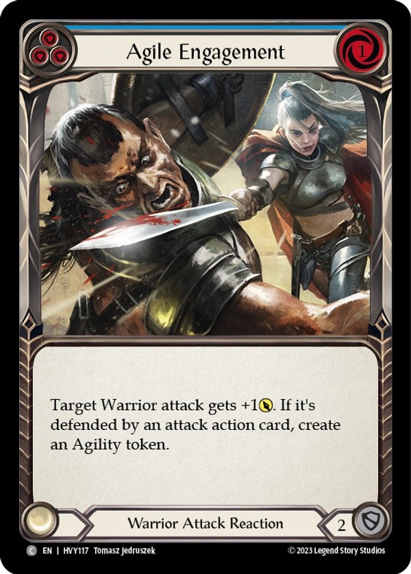 [HVY117]Agile Engagement[Common]（Heavy Hitters Warrior Attack Reaction Blue）【FleshandBlood FaB】